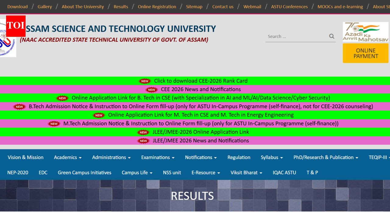 Assam CEE 2026 result released at astu.ac.in: Direct link to download rank card here