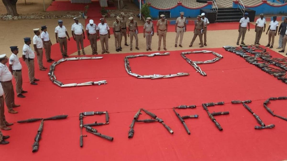 Coimbatore City Police crack down on modified silencers of two-wheelers, cars