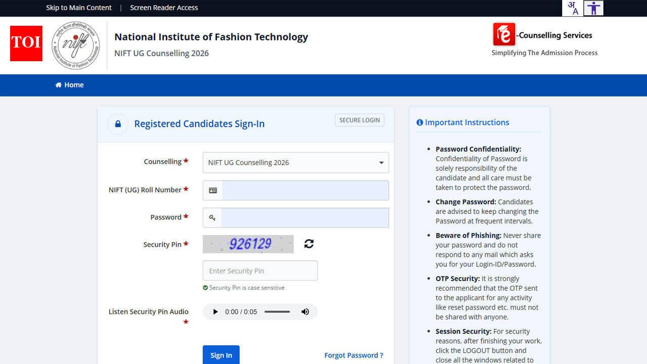 NIFT UG 2026 round 1 seat allotment result declared; candidates can download allotment letters here