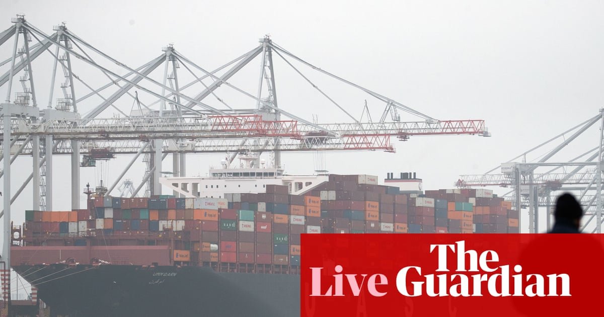 UK food and drink exports fall as US tariffs and Brexit trade friction bites – business live