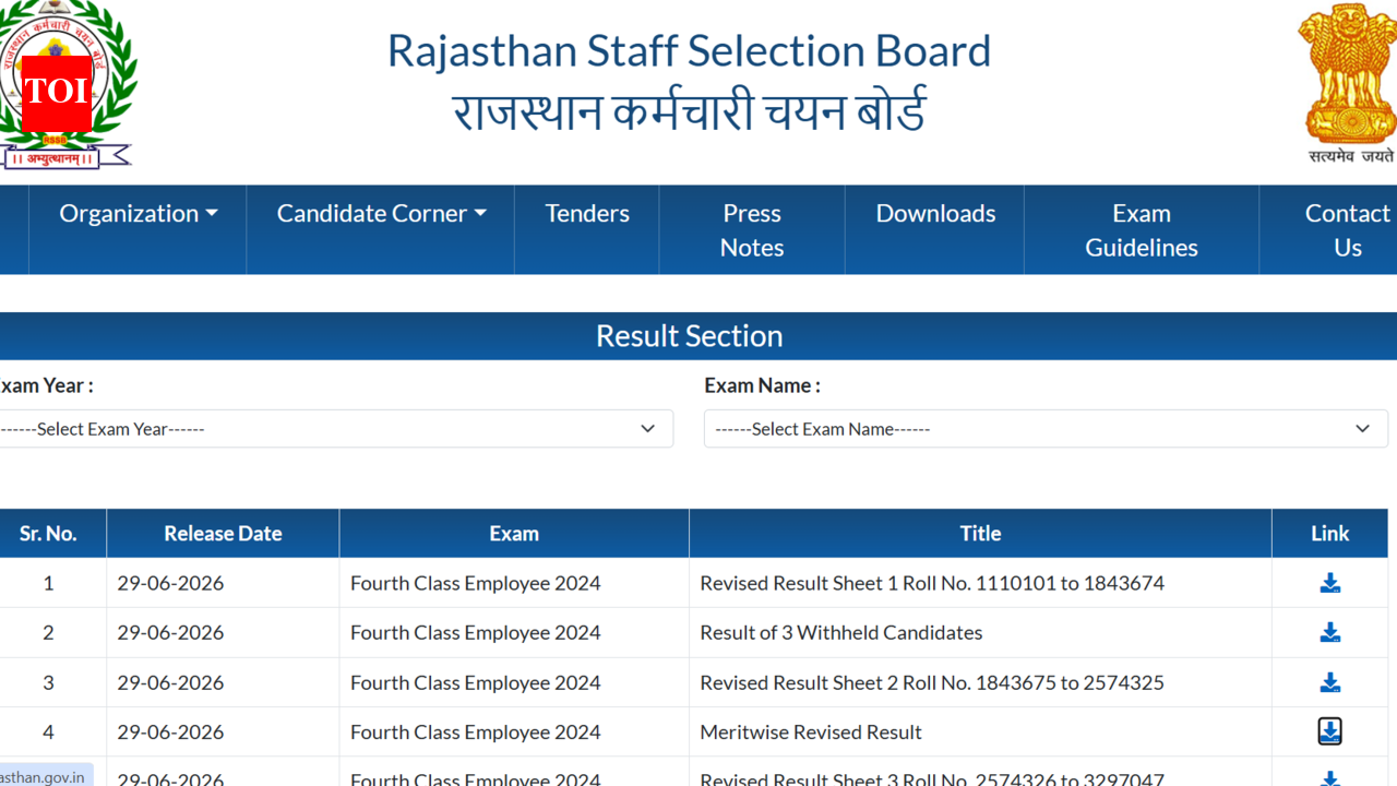 RSSB 4th Grade revised result 2026 out at rssb.rajasthan.gov.in: Direct link to download merit list here