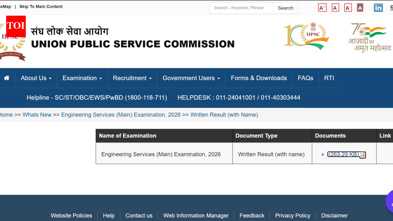 UPSC Engineering Services main result 2026 out: Direct link to download PDF here