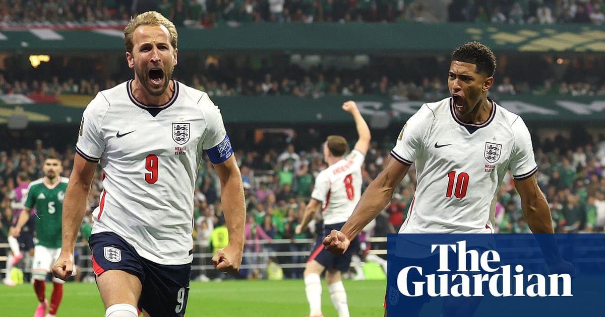 England’s 10 men hang on after Kane penalty to beat Mexico in World Cup thriller
