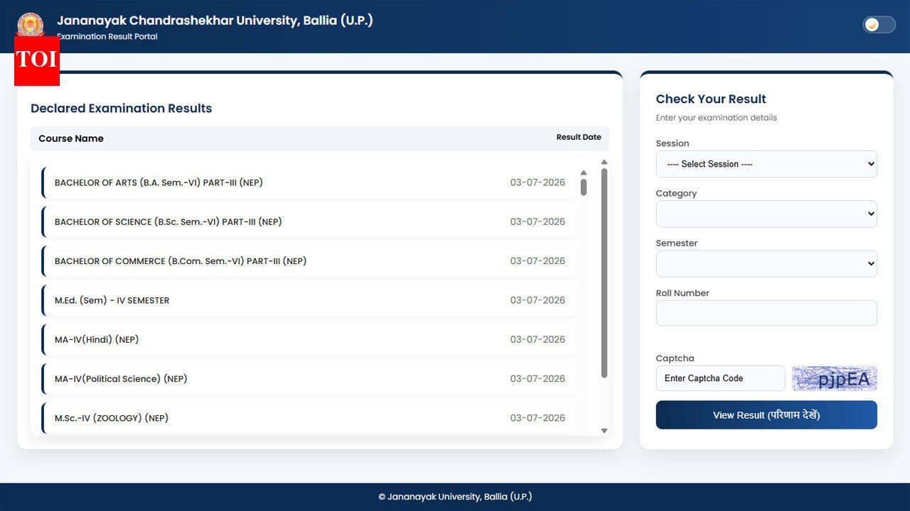 JNCU declares final semester undergraduate and postgraduate results at jncu.in; download here