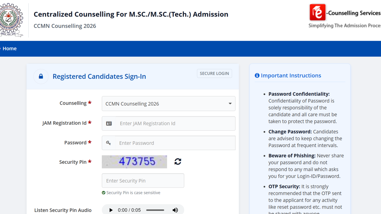 CCMN Special Round 1 seat allotment result 2026 declared at ccmn.admissions.nic.in: Direct link to download scorecards here