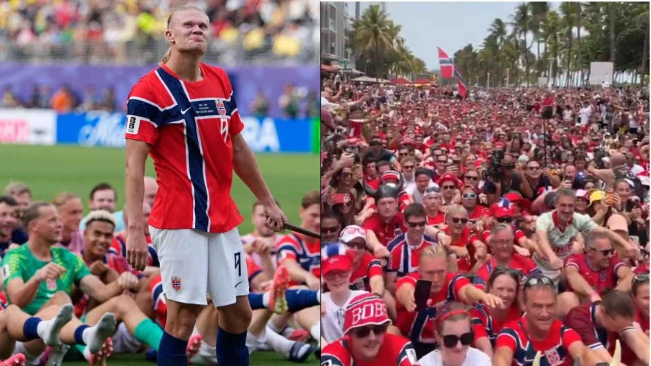 Watch: 'Viking Row' fever grips Miami before Norway's historic clash against England