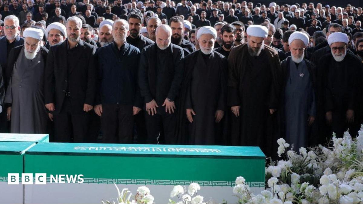 Iran's supreme leader absent as senior officials attend ayatollah's funeral