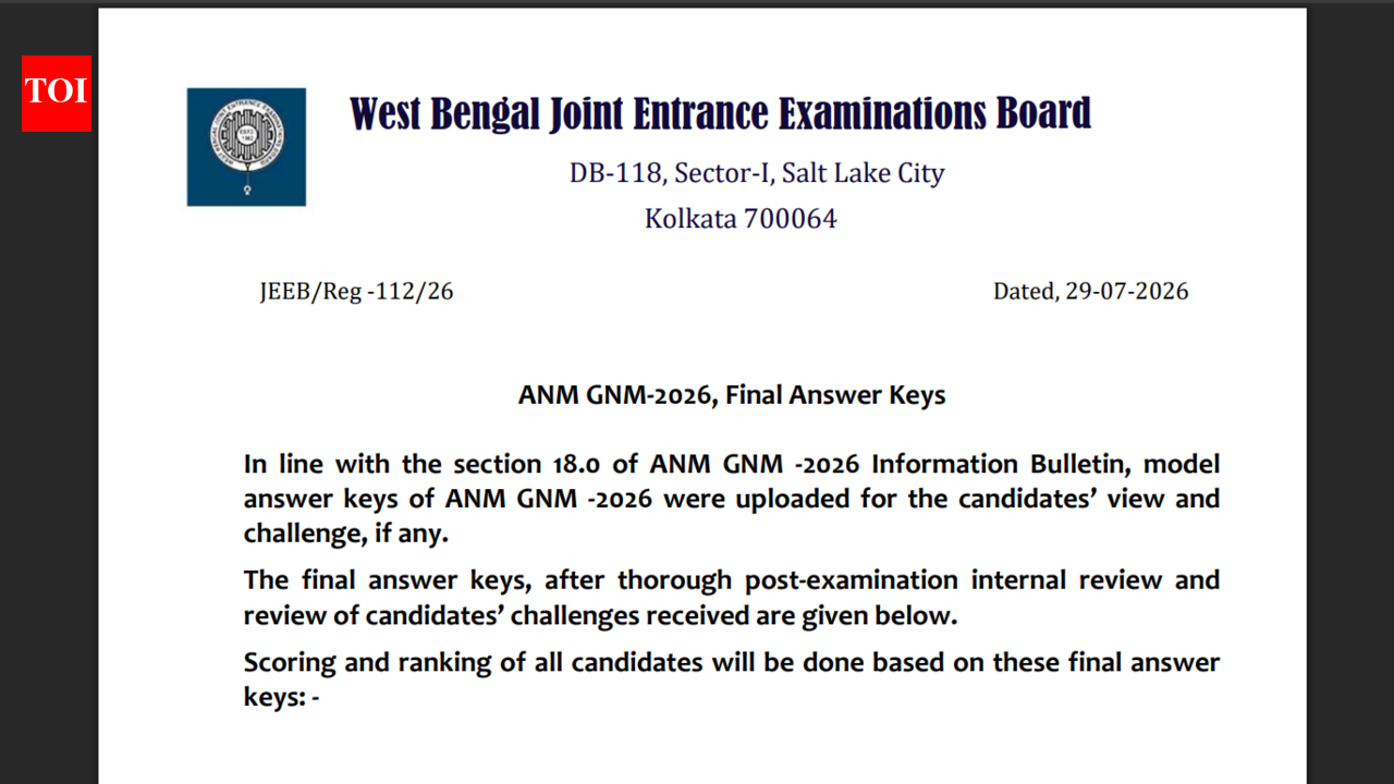 West Bengal ANM GNM result 2026 released at wbjeeb.in: Direct link to download here
