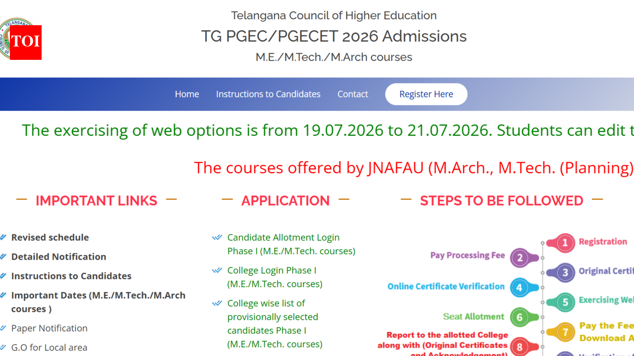 TS PGECET 2026 seat allotment result out at pgecetadm.tgche.ac.in; direct link to download here