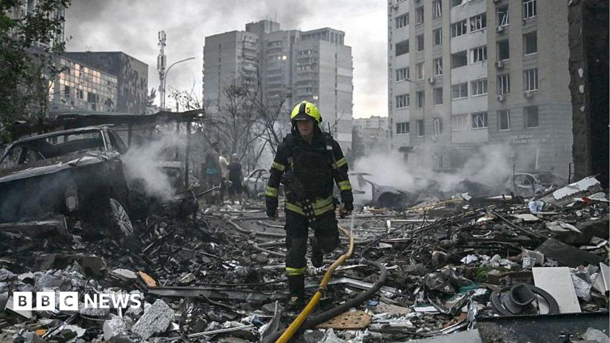 Nine killed in Russian strikes on Kyiv on eve of Nato summit in Turkey