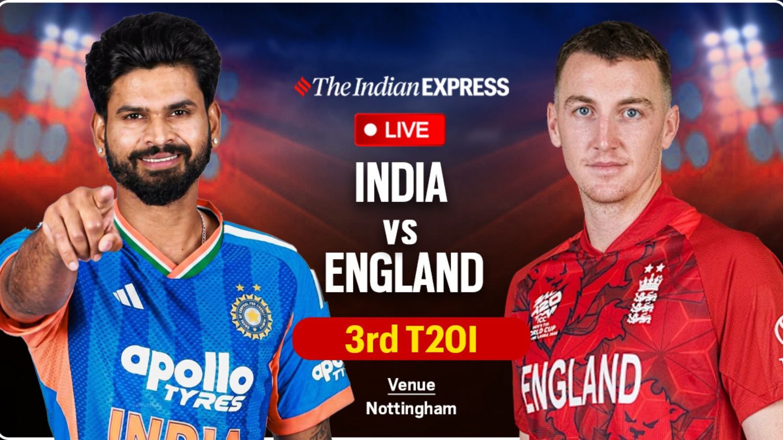 India vs England 3rd T20I Live Cricket Score: Shreyas Iyer wins toss and opts to bowl first against ENG in Nottingham