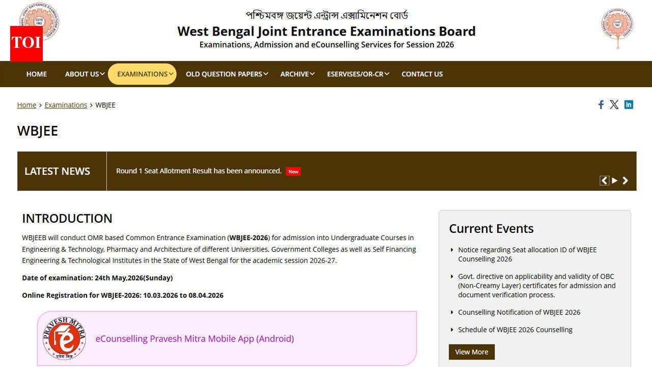 WBJEE 2026 Round 2 seat allotment result to be released today at wbjeeb.nic.in; check reporting schedule and next steps