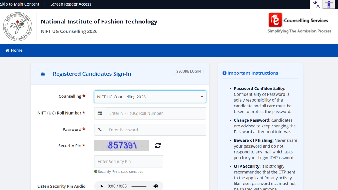 NIFT round 3 seat allotment result 2026 out at nift.admissions.nic.in: Direct link to download here