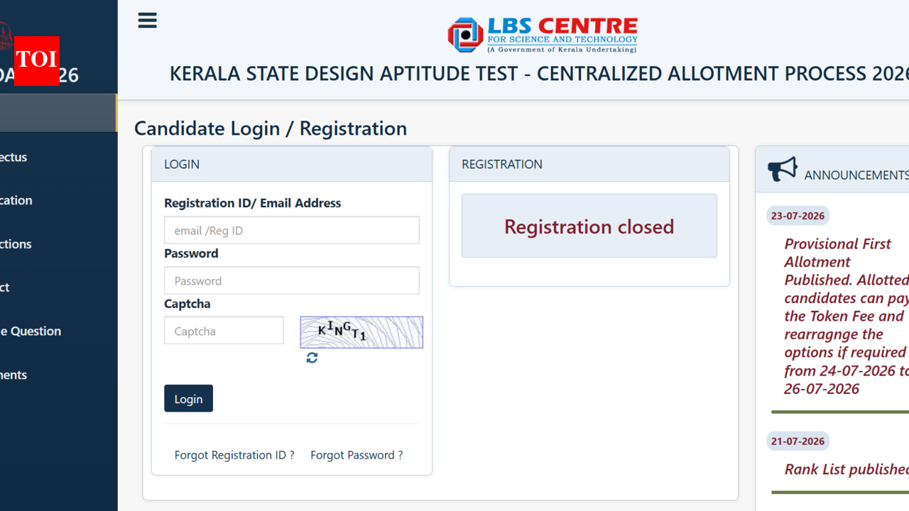 KS DAT 2026 round 1 seat allotment result out at lbsapplications.kerala.gov.in; direct link here