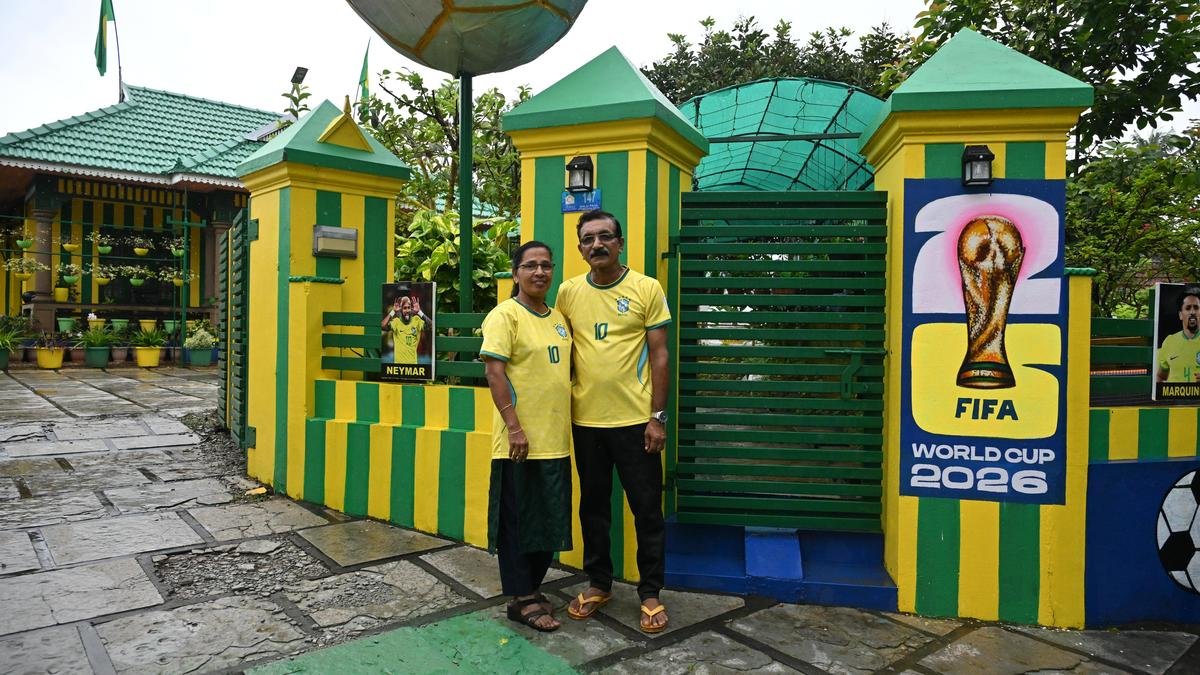 Football fans in Kerala transform their homes into colourful tributes to their teams
