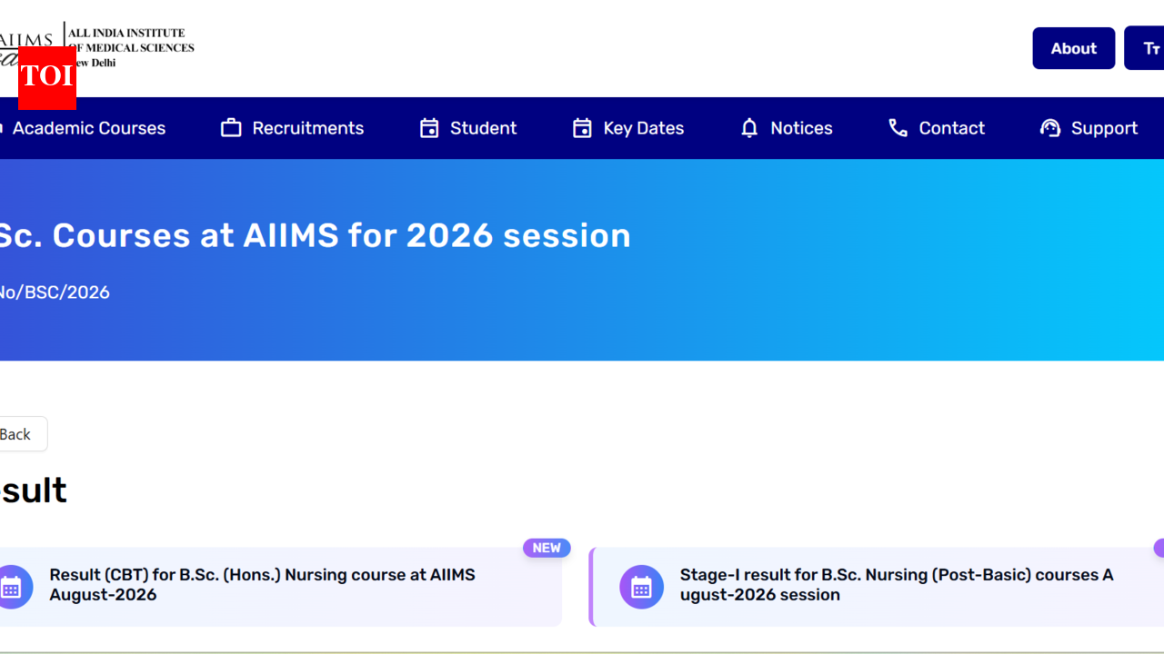 AIIMS BSc Nursing result 2026 released at aiimsexams.ac.in: Direct link to download scorecards here