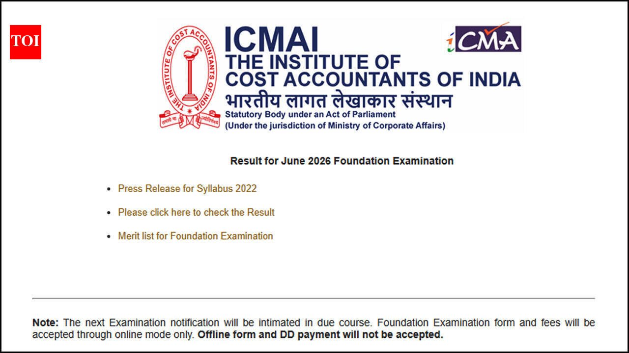 ICMAI CMA Foundation June 2026 result released, check scorecard at icmai.in: Direct link