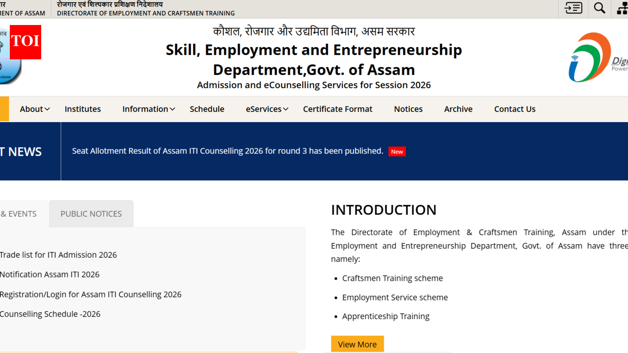 Assam ITI Round 3 Seat Allotment result 2026 out at itiassam.admissions.nic.in: Direct link to download scorecards