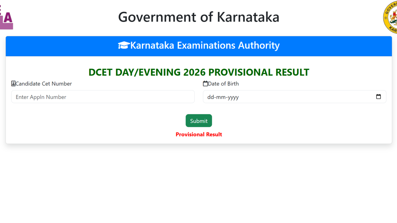 Karnataka DCET provisional result 2026 released at cetonline.karnataka.gov.in: Direct link to download scorecards