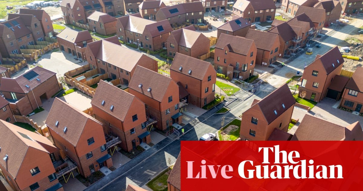 UK housing market downturn eases but sentiment remains ‘fragile’, surveyors say – business live