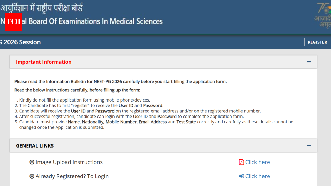 NEET PG 2026 registration begins: Check important guidelines issued by NBEMS, and direct link to apply