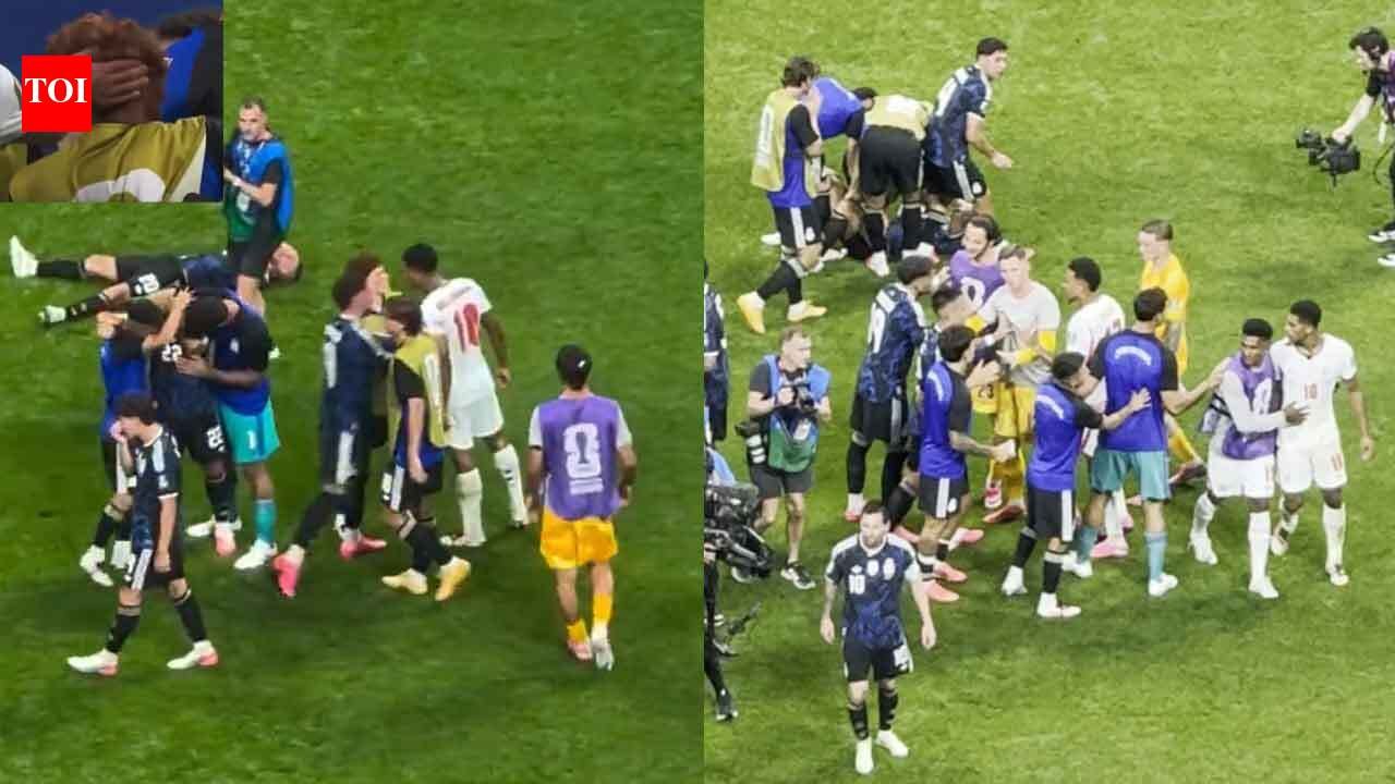 Bellingham slaps Argentina player on the head after England's semifinal defeat