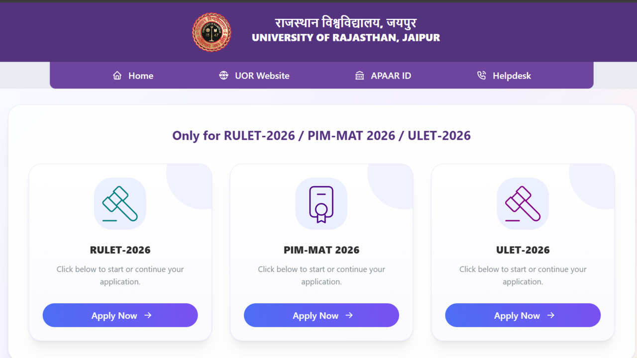 Rajasthan University opens PG admissions 2026 today, registrations begin for 28 postgraduate programmes: Check steps to apply here