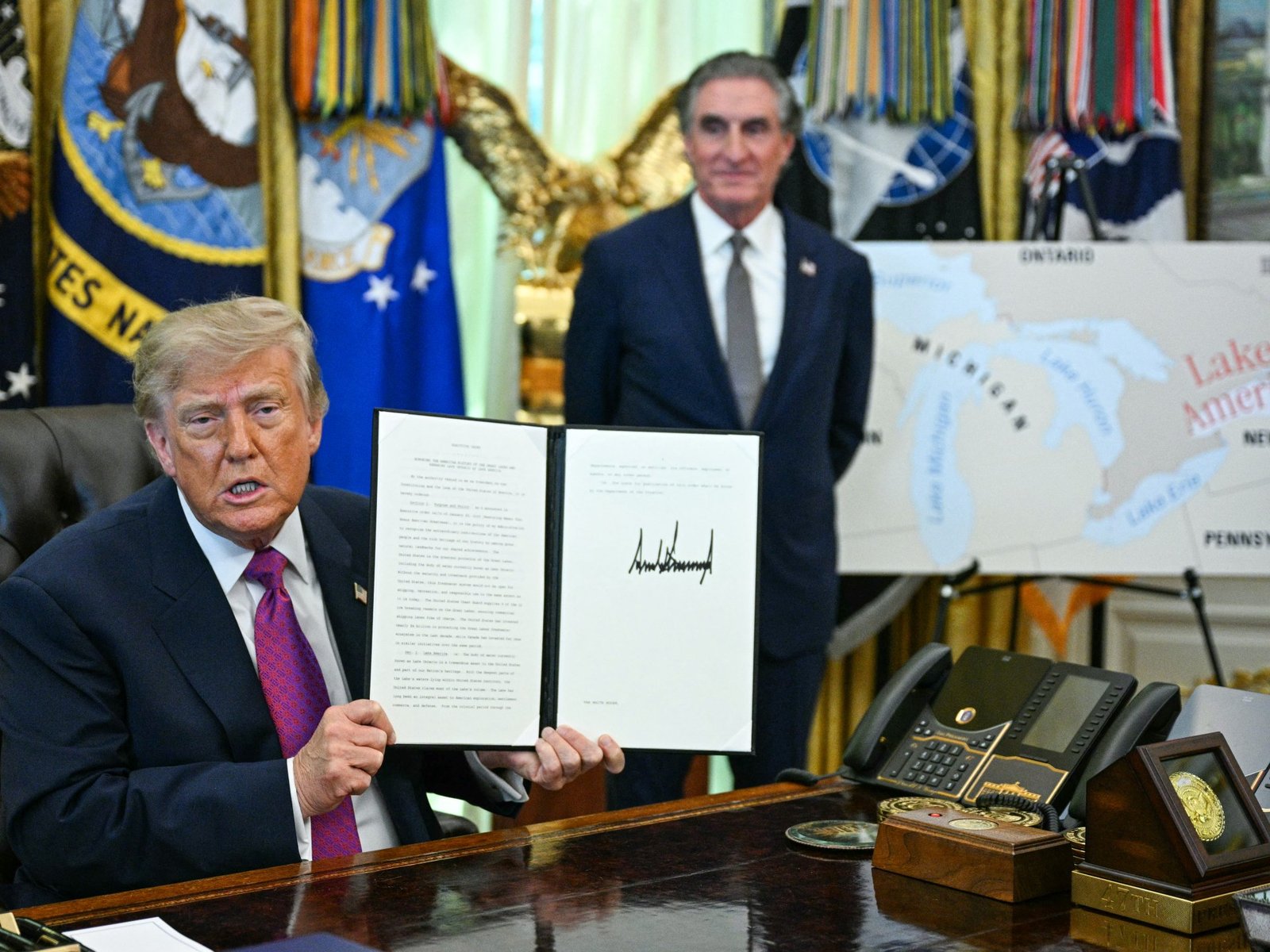 US President Trump signs order renaming Lake Ontario to ‘Lake America’