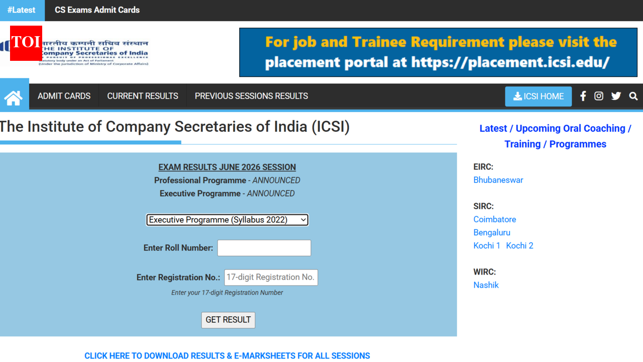 ICSI CS Executive June result 2026 declared; Vidhi Suthar secures rank 1: Direct link to download here