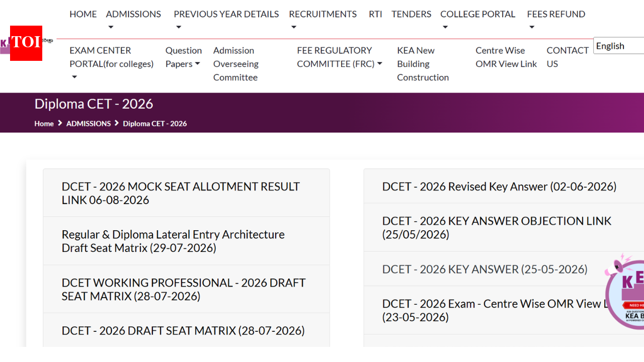 KEA releases DCET 2026 mock allotment result at cetonline.karnataka.gov.in; check details here
