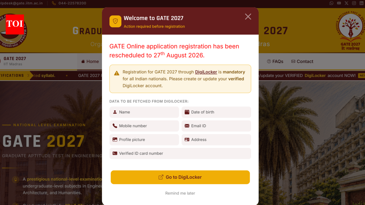 GATE 2027 registration begins tomorrow: Check eligibility, fee, key dates and how to apply