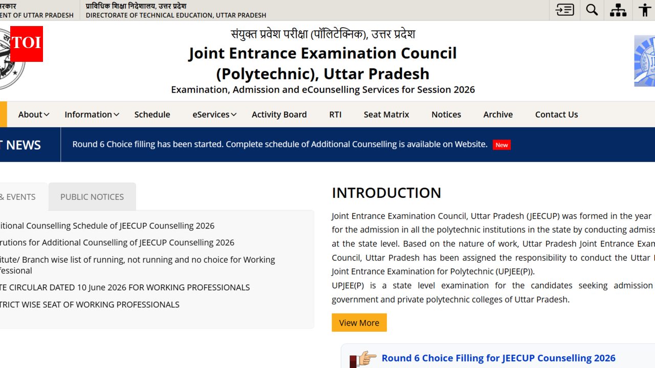 JEECUP counselling 2026: Round 6 choice filling begins; seat allotment on August 24