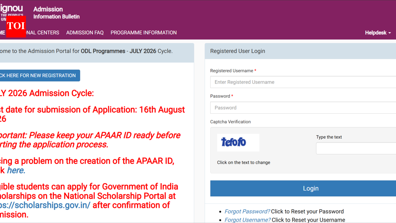 IGNOU July 2026 admission deadline extended: Check complete details and direct link to apply here
