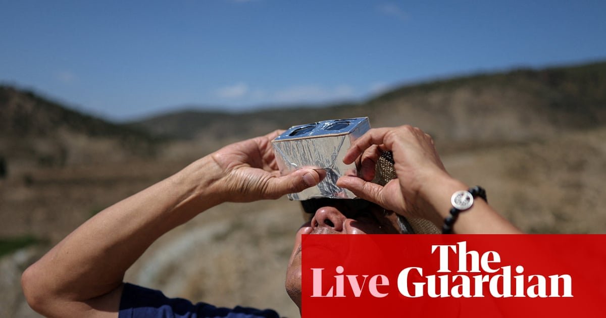 Europe solar eclipse live: millions flock to viewing spots in Spain, UK and Iceland