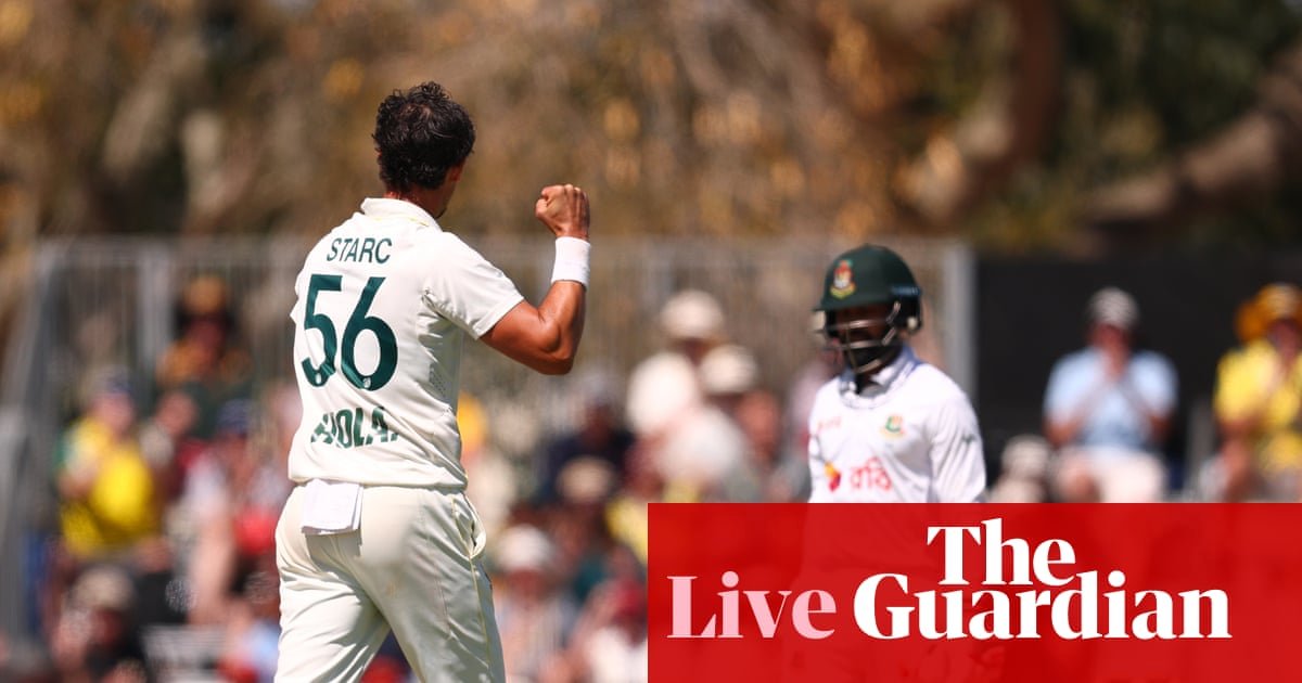 Australia v Bangladesh: second men’s Test, day two – live