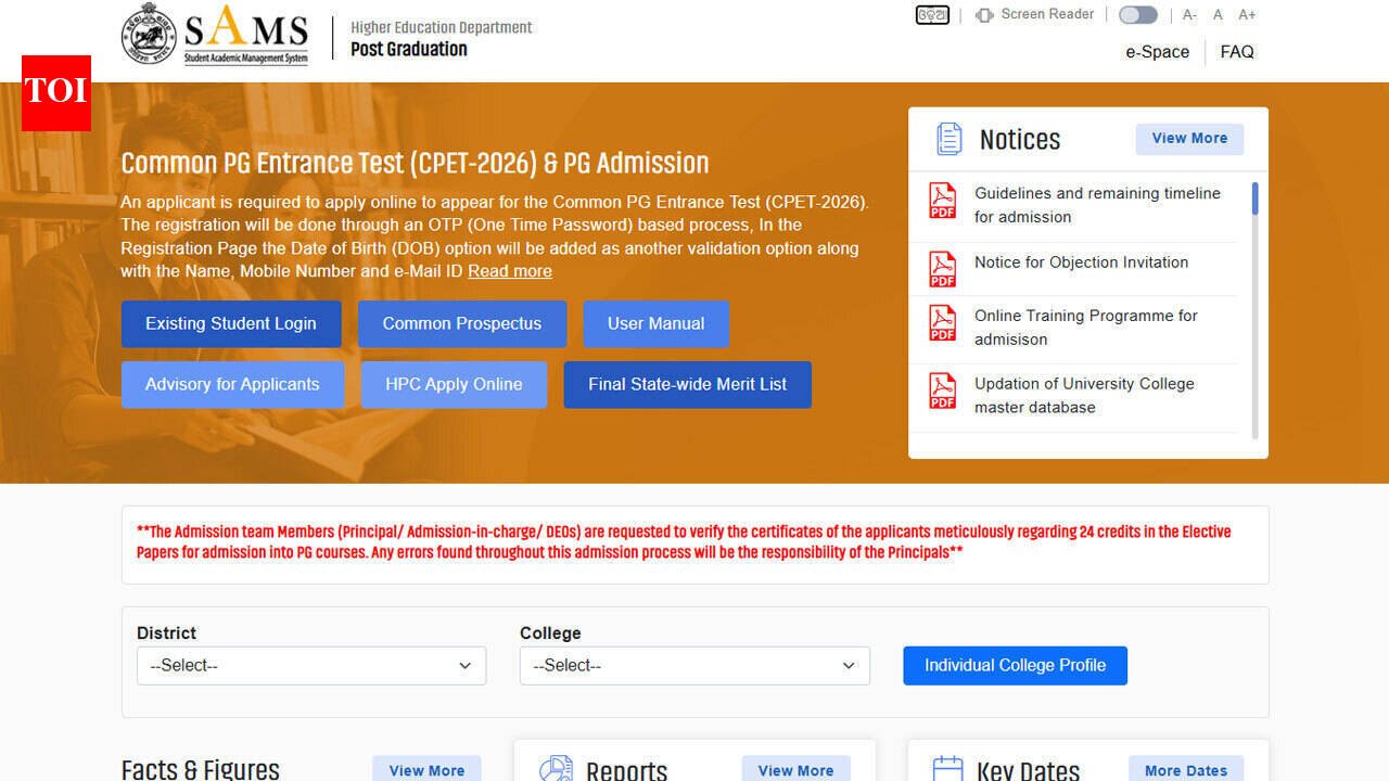 SAMS Odisha PG 2026 Round 1 allotment result today at 4 PM; check admission schedule and next steps