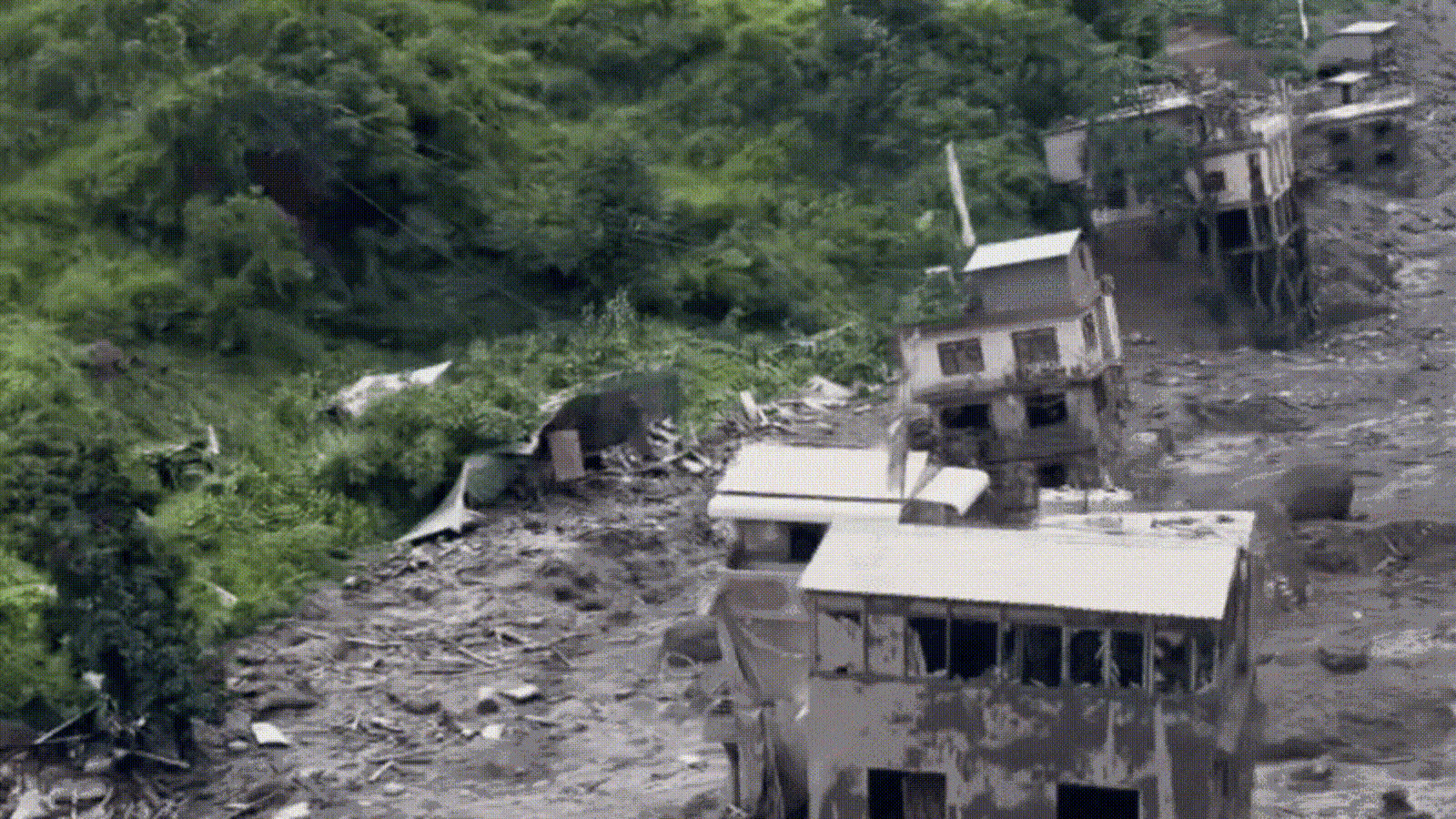 Lives lost, homes buried: Aerial footage shows aftermath of Nepal floods as 165 dead, 800+ missing