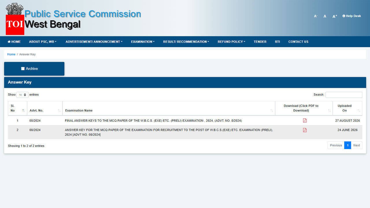 WBCS Answer Key 2026 out: Check expected cut-offs and direct link here