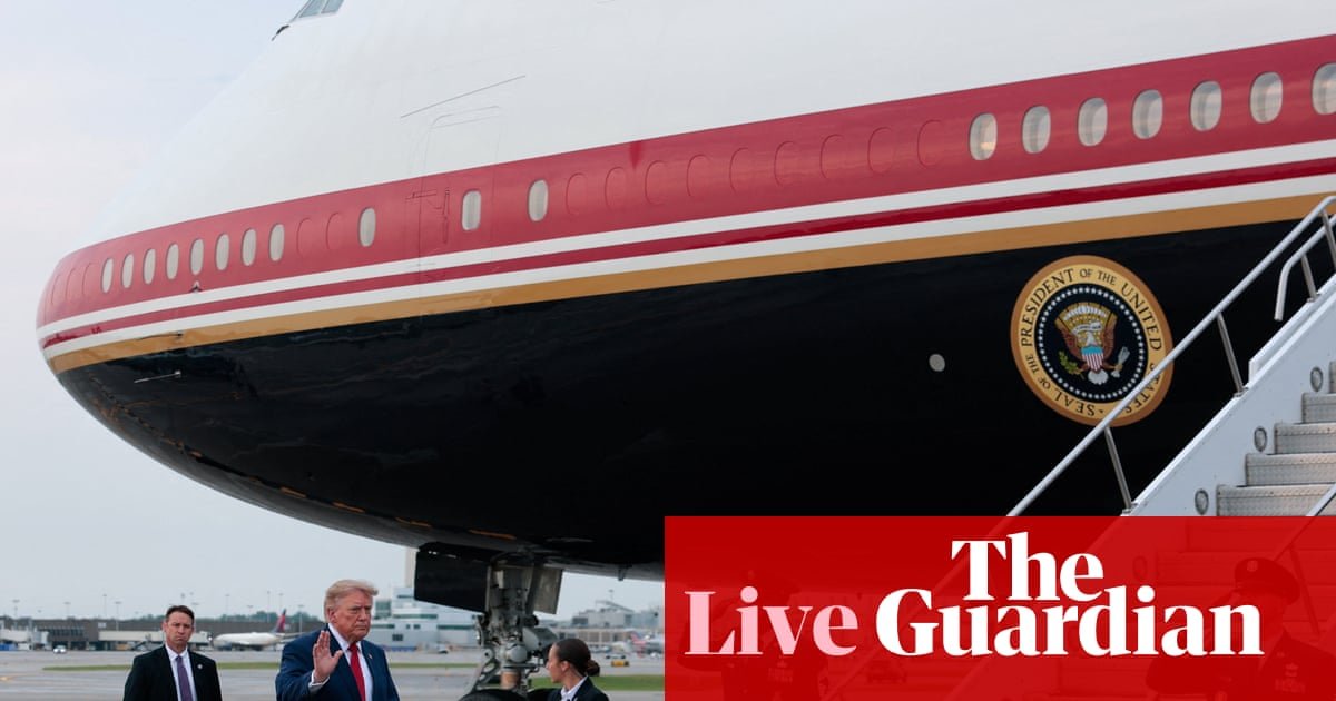Trump plays down Air Force One plane switch as criticism grows over ‘decoy’ passengers – US politics live