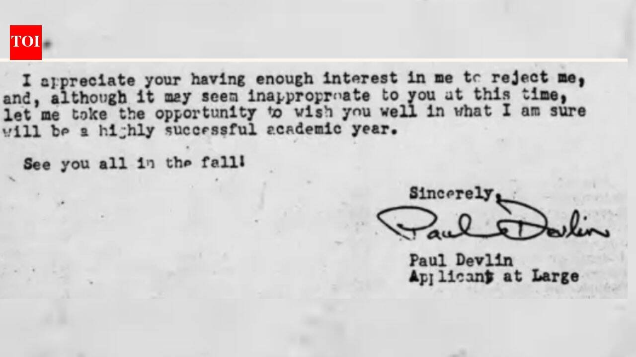 In 1981, Harvard rejected Paul Devlin; he spotted a grammatical error, rejected the rejection and had his response published in The New York Times