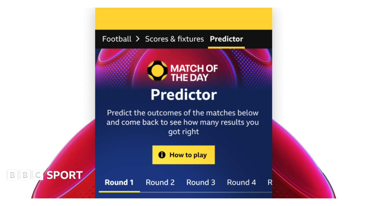 Play BBC Sport's new Match of the Day Predictor game
