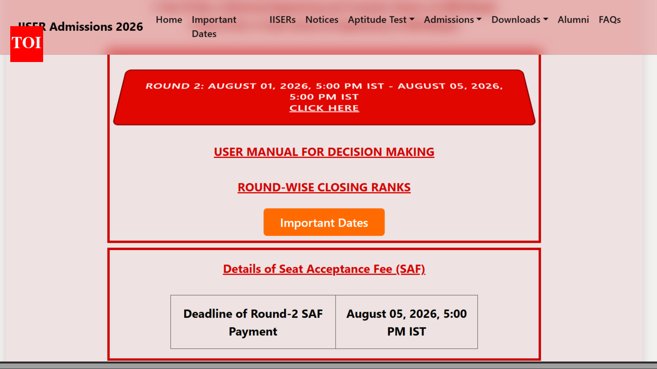 IISER IAT 2026 round 2 seat allotment result out at iiseradmission.in: Direct link to download here