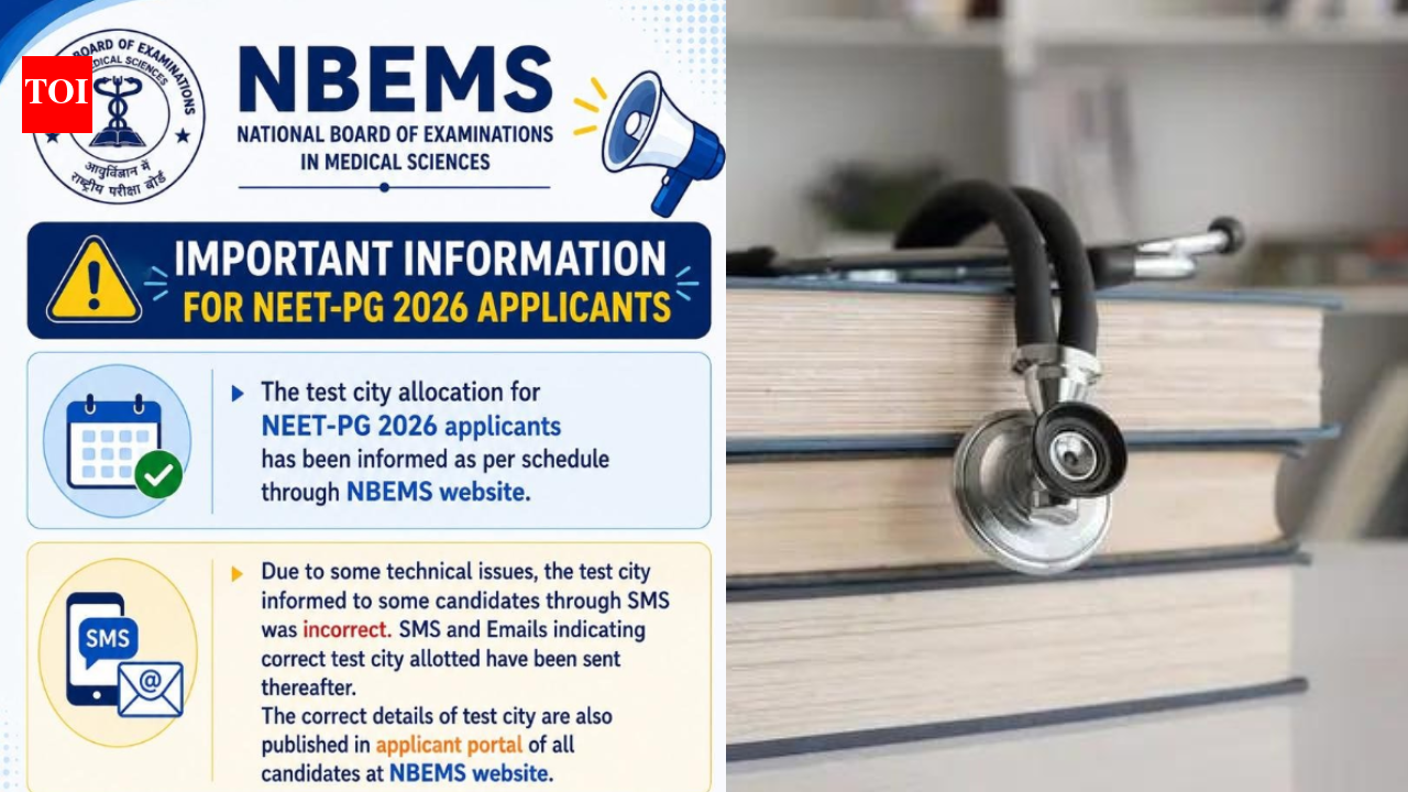 NEET PG 2026 city intimation slip: NBEMS issues clarification after candidates report discrepancies