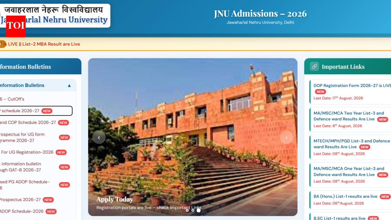JNU DOP admissions 2026 begin: Check eligibility, important dates and application process