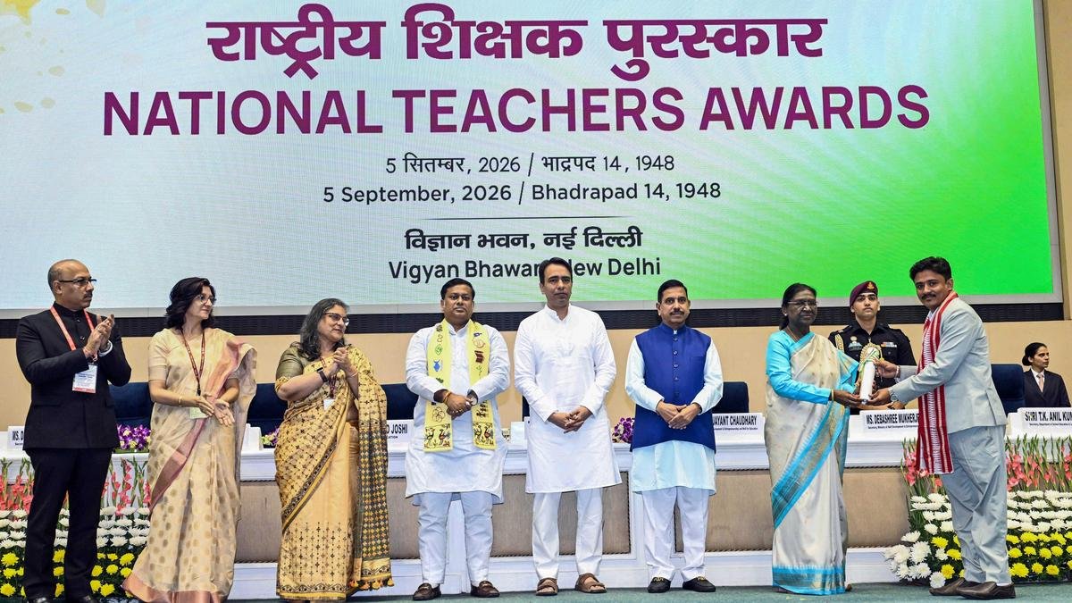 President of India confers National Awards on teachers