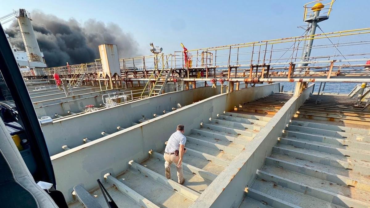 Tanker hit by projectile near Strait of Hormuz was operating in ‘dark mode’