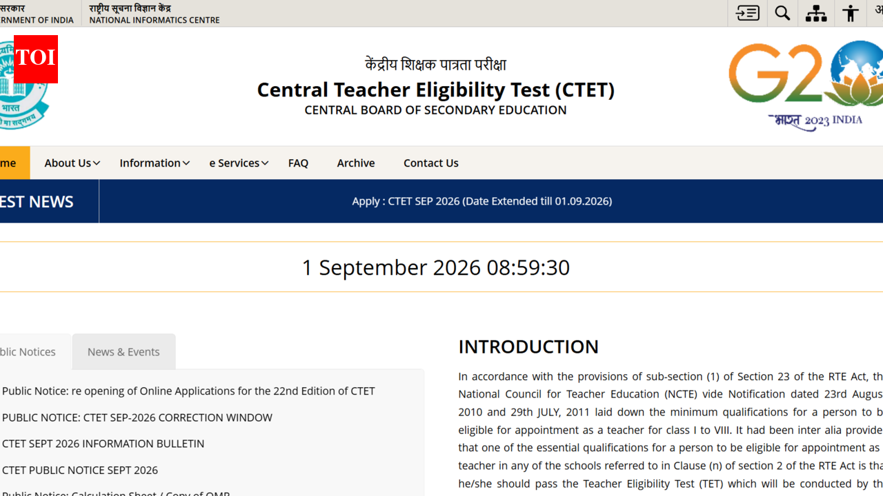 CTET 2026 September registration window closes today; CBSE yet to announce exam date: Direct link to apply here