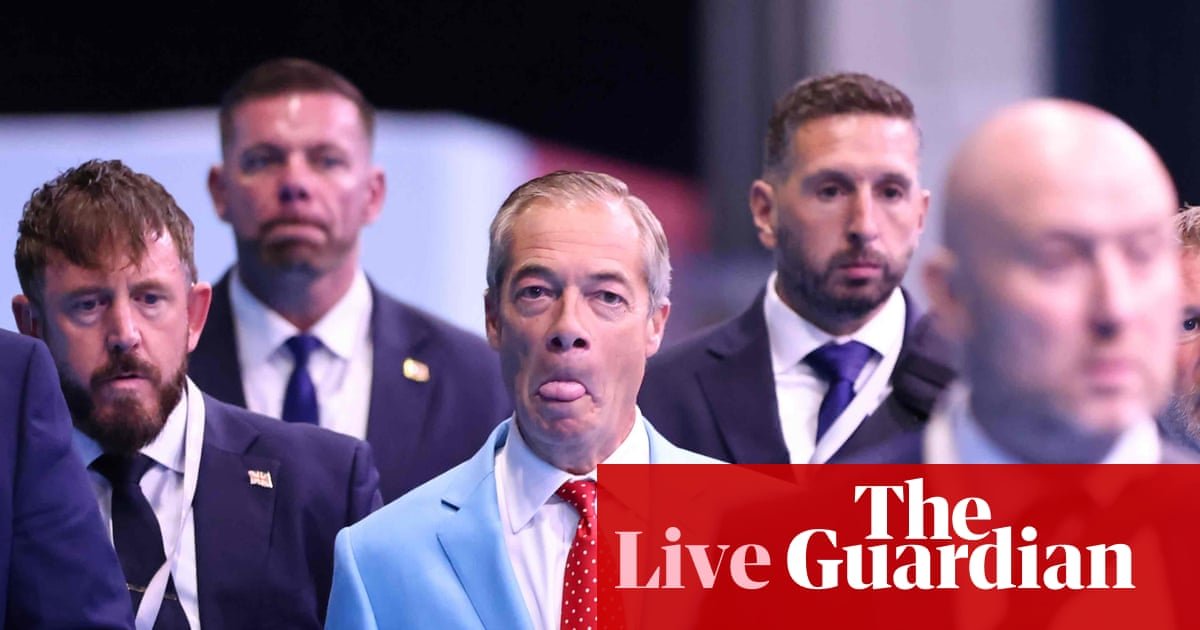 Farage and Jenrick to speak on final day of Reform conference marred by scandal and protests – UK politics live