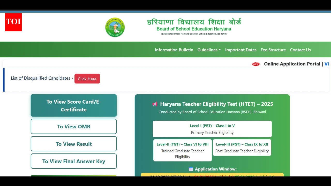 HTET 2025 result declared for all three levels; check scorecard, OMR sheet details here: Check details here