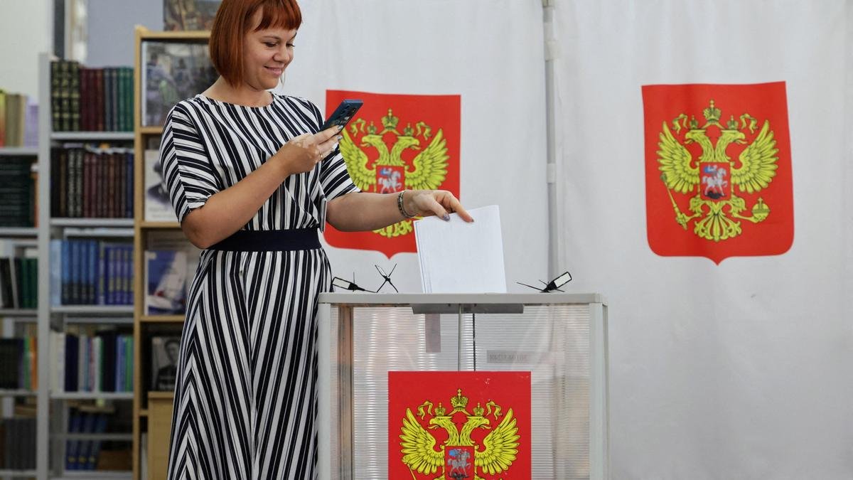 Russia says destroyed dozens of Ukrainian drones as polling stations open